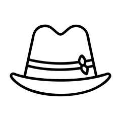 panama hats icon, Accessories line art, Accessories vector - simple black line art icon of panama hats perfect for logos, and Accessories-themed designs.