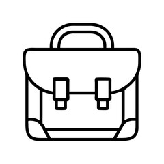 satchel bags icon, Accessories line art, Accessories vector - simple black line art icon of satchel bags perfect for logos, and Accessories-themed designs.