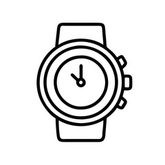 watches icon, Accessories line art, Accessories vector - simple black line art icon of watches perfect for logos, and Accessories-themed designs.