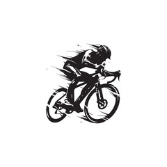 Obraz premium silhouette of a person riding a bicycle