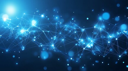 Blue background with light beams and grid