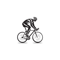 silhouette of a person riding a bicycle