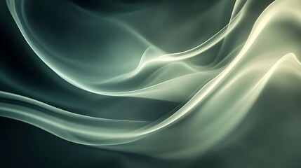 Obraz premium Abstract Green Smoke Wave Design Background
