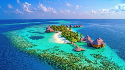 Captivating drone imagery revealing the serene beauty of W Maldives.