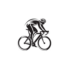 Fototapeta premium silhouette of a person riding a bicycle