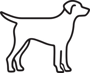 Dog Linear Silhouette Vector Art Design - Logo Icon Template