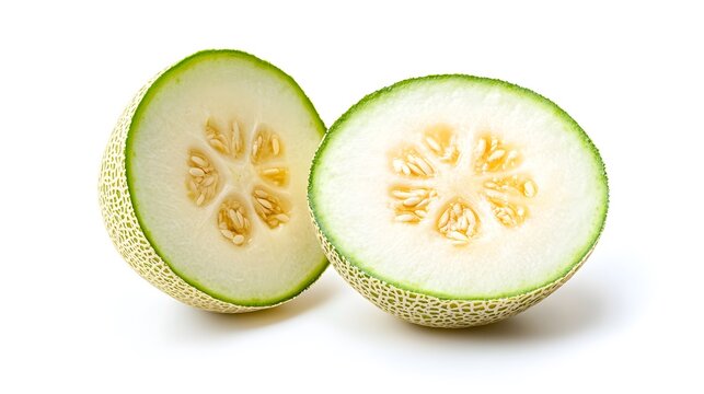 Sliced Zucchini Sliced Winter melon isolated on a white background