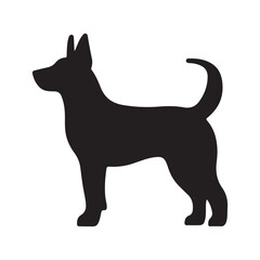 Silhouette of Standing Dog Exhibiting Graceful Posture and Elegance

