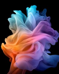 Fototapeta premium Abstract Colorful Swirling Fabric Dynamic Flowing Texture Pastel Hues Digital Art