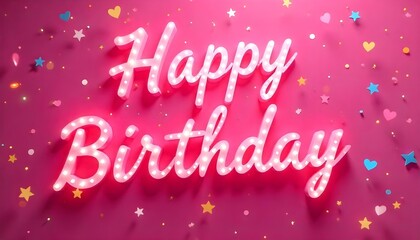 happy birthday logo pink