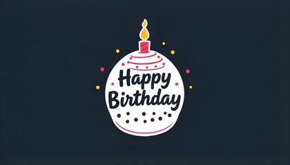happy birthday logo phrase 