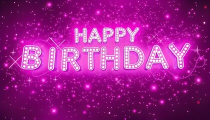 happy birthday logo in  pink