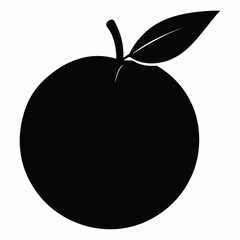 Clementine black silhouette vector