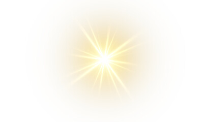 Obraz premium Bright Yellow Neon Lighting Effects with Reflections, Light Spots, Shiny Stars, and Glowing Sparks for Creating Stadium Atmosphere and Sunlight in PNG Format