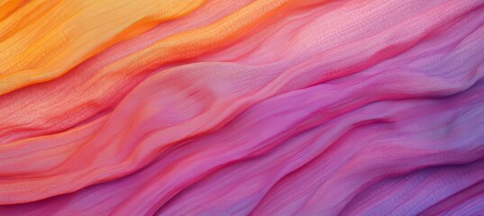 Obraz premium Abstract Texture Of Fabric With Gradient Color, Wavy, Flowing Design, Soft, Colorful Background.