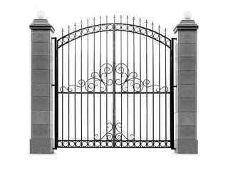 Modern gates with ornaments.  B.