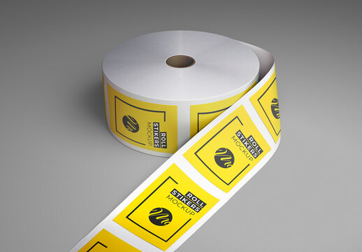 Roll Rectangular Sticker Mockup