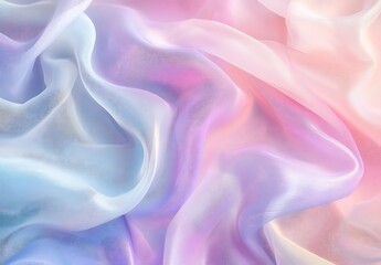 Obraz premium Holographic satin cloth, pastel-colored background, pink and blue hues