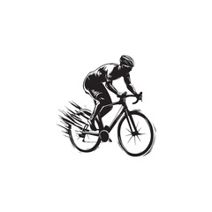 Fototapeta premium silhouette of a person riding a bicycle