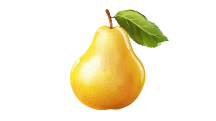 yellow pear isolated on white transparent background