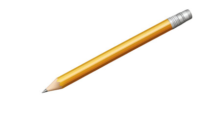 yellow Pencil, school office tool for drawing and writing isolated on white transparent background