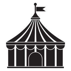 Print
simple black icon and white circus tent vector silhouette illustration isolated on a white background
