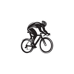 Fototapeta premium silhouette of a person riding a bicycle
