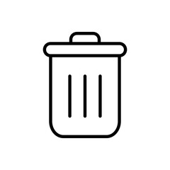 Vector icon of a trash can, flat design trash can symbol.