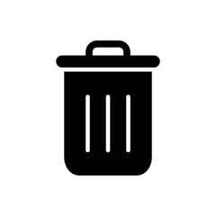 Vector icon of a trash can, flat design trash can symbol.