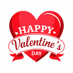 Happy Valentine's Day greeting card: Colorful Hearts and Happy Valentine's Day! Text Design line art icon sign silhouette vector illustration