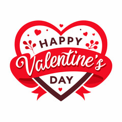 Happy Valentine's Day greeting card: Colorful Hearts and Happy Valentine's Day! Text Design line art icon sign silhouette vector illustration