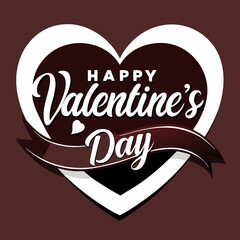 Happy Valentine's Day greeting card: Colorful Hearts and Happy Valentine's Day! Text Design line art icon sign silhouette vector illustration