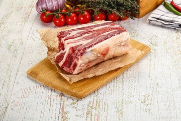 Raw beef ribs for cooking