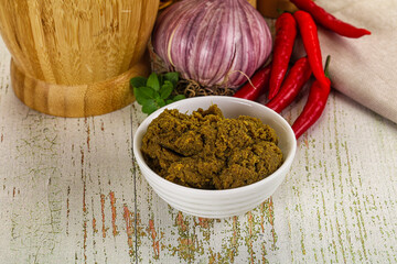 Yellow Thai spicy curry paste