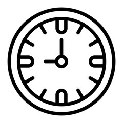 Clock Vector Line Icon Design