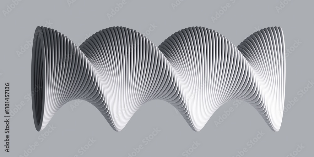 Poster Abstract minimalist background with Group of twisted shapes. 3d render.