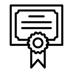 Certificate Vector Line Icon Design