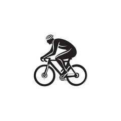 silhouette of a person riding a bicycle