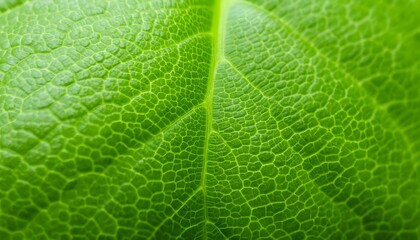 Veins and textures of a vibrant green leaf