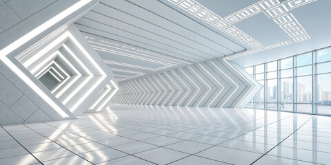 Obraz premium An Elegant Abstract Technology Background Featuring White Colors and Modern Design Elements