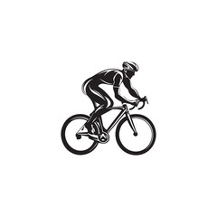 silhouette of a person riding a bicycle