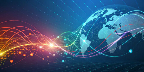 A Unique Abstract Technology Background Representing Interconnectedness and Modern Design