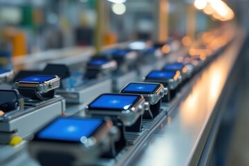 Smartwatch Assembly Line in Modern Factory Setting