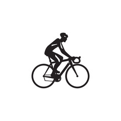 silhouette of a person riding a bicycle