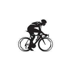 silhouette of a person riding a bicycle