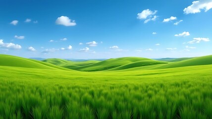 Obraz premium green field with blue sky