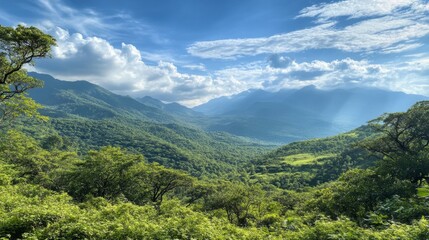 Fototapeta premium Majestic Mountain Valley Scenery