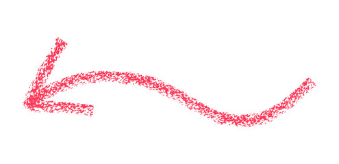 Hand drawn simple arrow drawn with wax crayon, chalk or charcoal. Uneven dry texture for underlining highlighting. Pencil drawn lines, strikethrough, grungy vector isolated on white