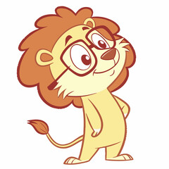 lion cartoon character create a mascot icon