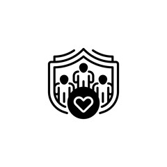 Insurance Shield line icon. Universal creative premium symbol. Vector sign icon logo template. Vector illustration